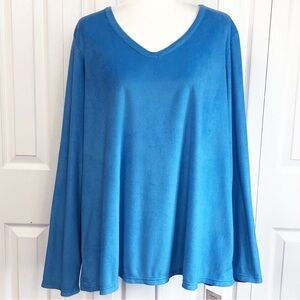 NWT Goodnight Kiss 3X Cozy Soft Blue Microfleece Pajama Top